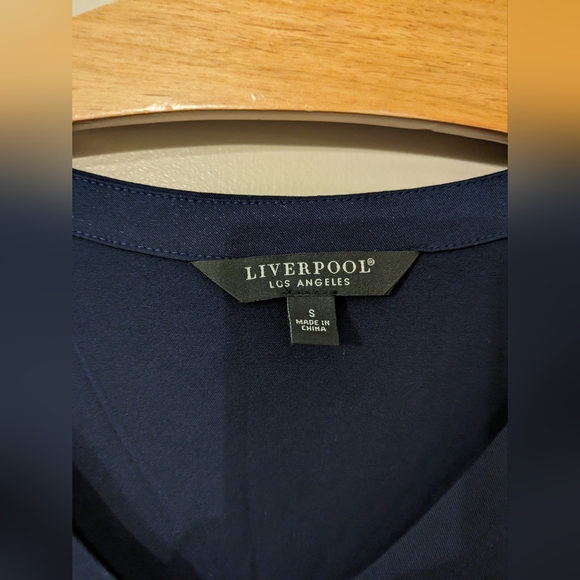 Liverpool Flutter Sleeve Dress In Cosmic Navy S - Picture 10 of 10